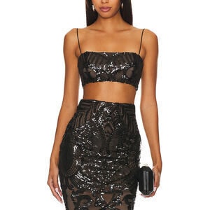 Nookie Sequin Black Mon Cherie Bralette Size S